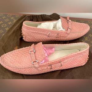 Women’s Tod Python Skim Driving Shoes Pink Size 8